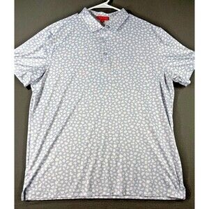 Redvanly Polo Shirt Mens XL Grey Animal Print Abstract Stretch Golf Performance